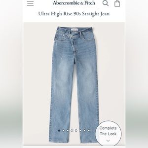 New Abercrombie the 90s straight ultra high rise crossover size 28